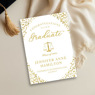 Elegante foto van diploma-uitreiking aan rechtenst kaart