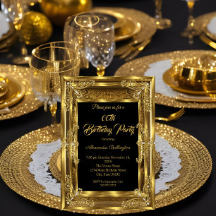 Elegante Foto Verjaardagsfeest Koninklijk Goud Ede Kaart