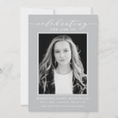 ELEGANTE FOTO VIERING VAN HET LEVEN MEMORIAL BEGRA KAART (Voorkant)