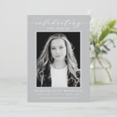 ELEGANTE FOTO VIERING VAN HET LEVEN MEMORIAL BEGRA KAART (Staand voorkant)