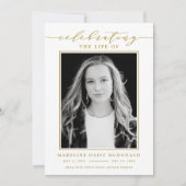 ELEGANTE FOTO VIERING VAN HET LEVEN MEMORIAL BEGRA KAART (Voorkant)