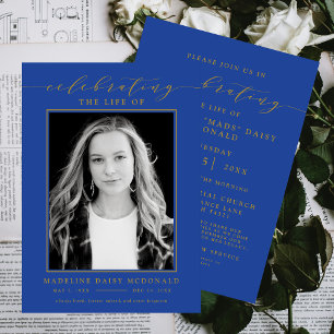 ELEGANTE FOTO VIERING VAN HET LEVEN MEMORIAL BEGRA KAART