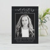 ELEGANTE FOTO VIERING VAN HET LEVEN MEMORIAL BEGRA KAART (Staand voorkant)