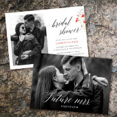 Elegante foto Waterverf Flowers Vrijgezellenfeest Kaart