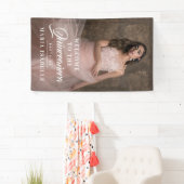 Elegante foto Welkom Quinceanera Party Sign Spandoek (Insitu)