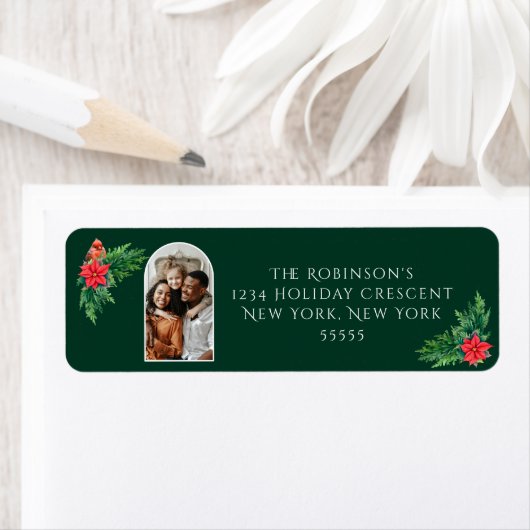 Elegante foto Winter groen Etiket (Insitu)