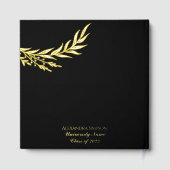 Elegante fotoafstudeerfeest zwart en goud gastenboek (Achterkant)