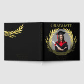 Elegante fotoafstudeerfeest zwart en goud gastenboek (Volledig)