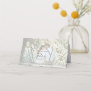 Elegante Fotobruiloft plaatskaart