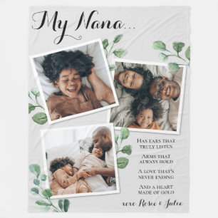 Elegante fotocollage citaat oma kleinkinderen fleece deken