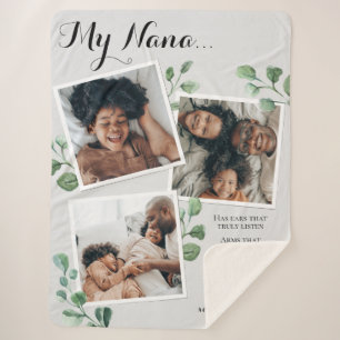 Elegante fotocollage citaat oma kleinkinderen sherpa deken