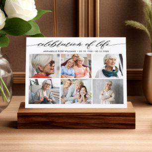 Elegante fotocollage viering van Life Memorial Kaart