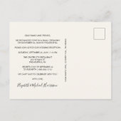 Elegante Fotocream Bruiloftsreceptie Aankondigingskaart (Achterkant)