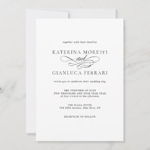 Elegante fotohuwelijksuitnodiging met RSVP Kaart
