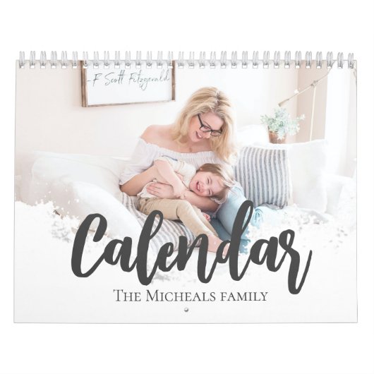 Elegante fotoscript tekstfamilie collage kalender (Hoes)