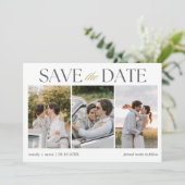 Elegante fotostrip bruiloft save the date (Staand voorkant)