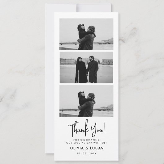 Elegante Fotostrip Chic Wedding Bedankt (Voorkant)