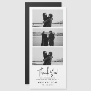 Elegante Fotostrip Magnetische bruiloft Dank u
