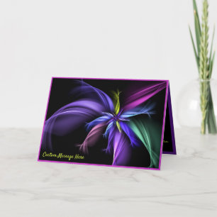 Elegante Fractal van Zwart Paars Geel & Blauw Kaart