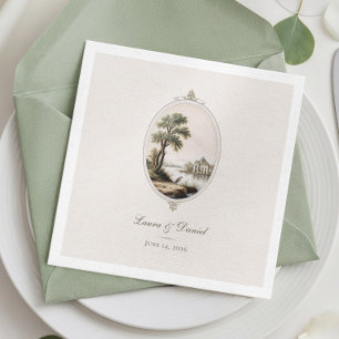 Elegante Franse antieke kasteelhochzeit servet