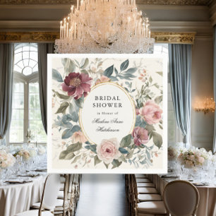 Elegante Franse bloemengouden Vrijgezellenfeest th Servet