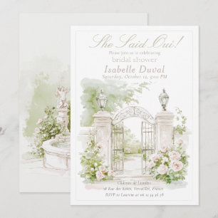 Elegante Franse Chateau Pastel Bruids Tuin Kaart