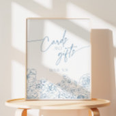 Elegante Franse Chinoiserie Bloemen Kaarten en ges Reclamebord Met Voetstuk