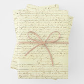 Elegante Franse Handgeschreven Brief Sepia Inpakpapier Vel (In situ)