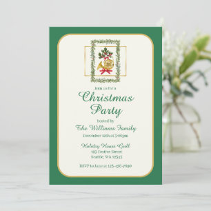 Elegante Franse Hoorn Kerst Groen Kaart