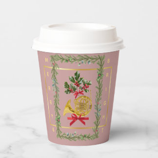 Elegante Franse Hoorn Kerst Mauve Papieren Bekers