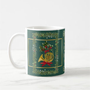 Elegante Franse Hoorn Kerstmis Donkergroen Koffiemok