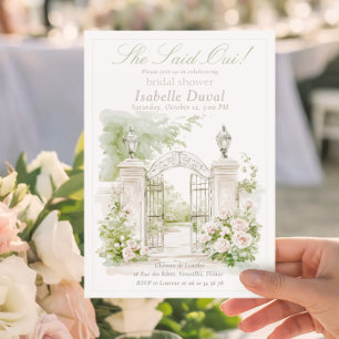 Elegante Franse Kasteel Pastel Bruids Tuin Kaart