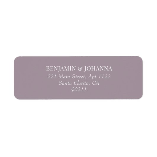 Elegante Franse Lila bruiloft retour adres Etiket (Voorkant)