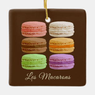 Elegante Franse Macarons - Geassocieerde Smaakcomb Keramisch Ornament