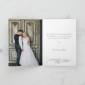 Elegante Franse Rococo bloem Bedankkaart (Binnen)