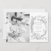 Elegante Franse rococo bloemfoto Save The Date (Voorkant)