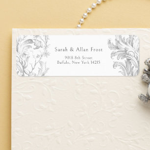 Elegante Franse rococo floraal Etiket