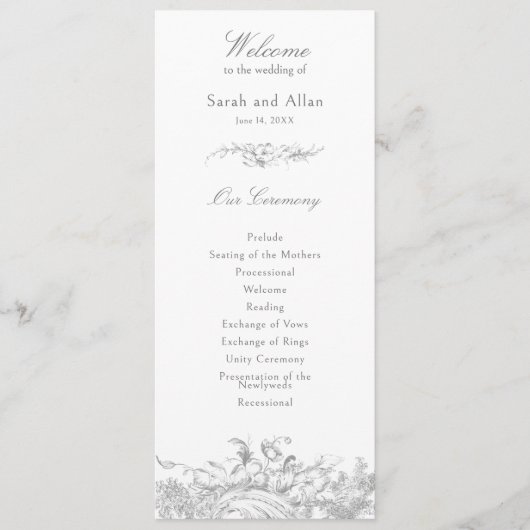 Elegante Franse rococo floraal Programma (Voorkant)