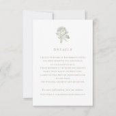 Elegante  Franse Rozen bruiloft details Kaart (Voorkant)