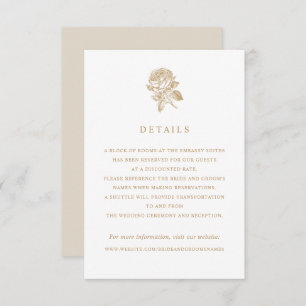 Elegante  Franse Rozen bruiloft details Kaart