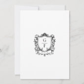 Elegante Franse Rozen Monogram Crest Wedding Kaart (Achterkant)