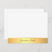 Elegante FreeHand Script Tekst Goud Wit Sjabloon (Voorkant / Achterkant)