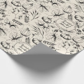 Elegante Friendsgiving Herfst Oogst Pompoenen Cust Cadeaupapier (Hoek)