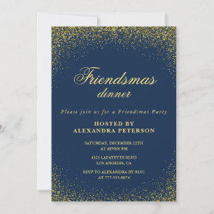 Elegante Friendsmas uitnodigingen Goud Glitter Gla