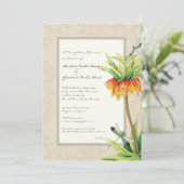 Elegante Fritillaria n Dragonfly Couples Douche Kaart (Staand voorkant)