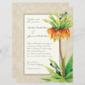 Elégante Fritillaria n Faire-part de mariage libel (Devant / Derrière)