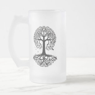 Elegante Frosted Glass Mok met Tree Silhouette - 1