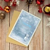 Elégante Frosty Bleu & Blanc Noël Invitation