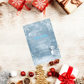 Elegante Frosty Blue & White kerstuitnodiging Kaart