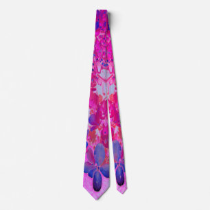 Elegante Fuchsia en Donkerblauwe Limelight Hortens Stropdas